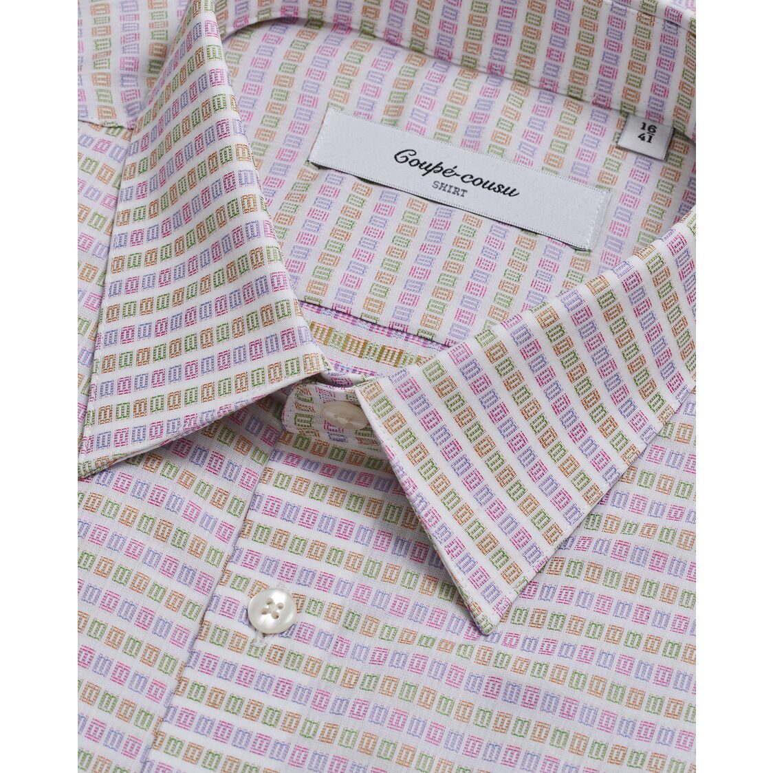 Coupe Cousu Short Sleeve Shirt, Fancy Dobby CCSSE262-MULTI