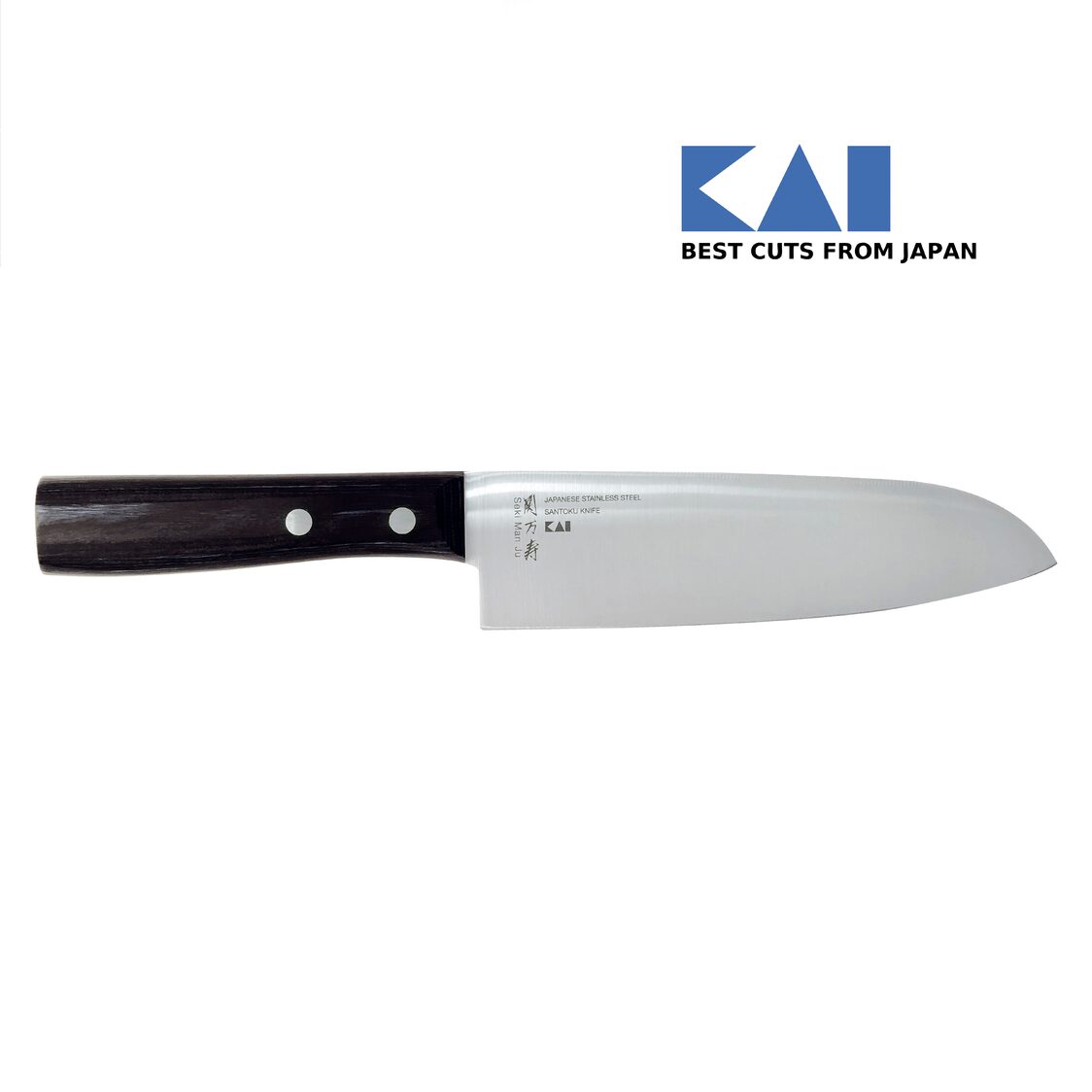 Kai Seki Manju Wooden Handle Santoku Knife - 17.5 cm (BE-0551)
