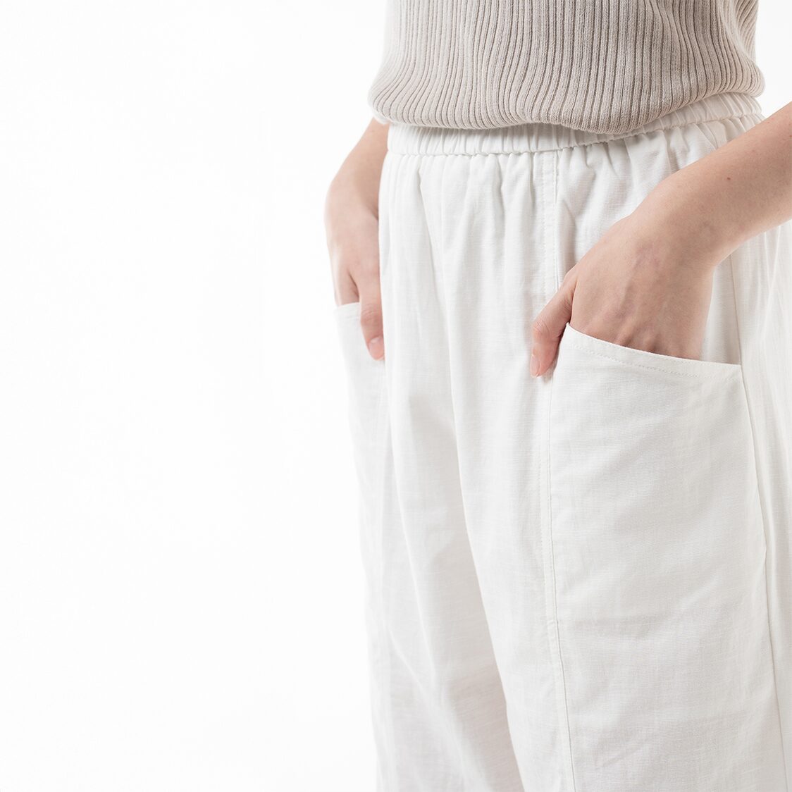 K/WOODS Cool Comfort Linen Pants in Off White