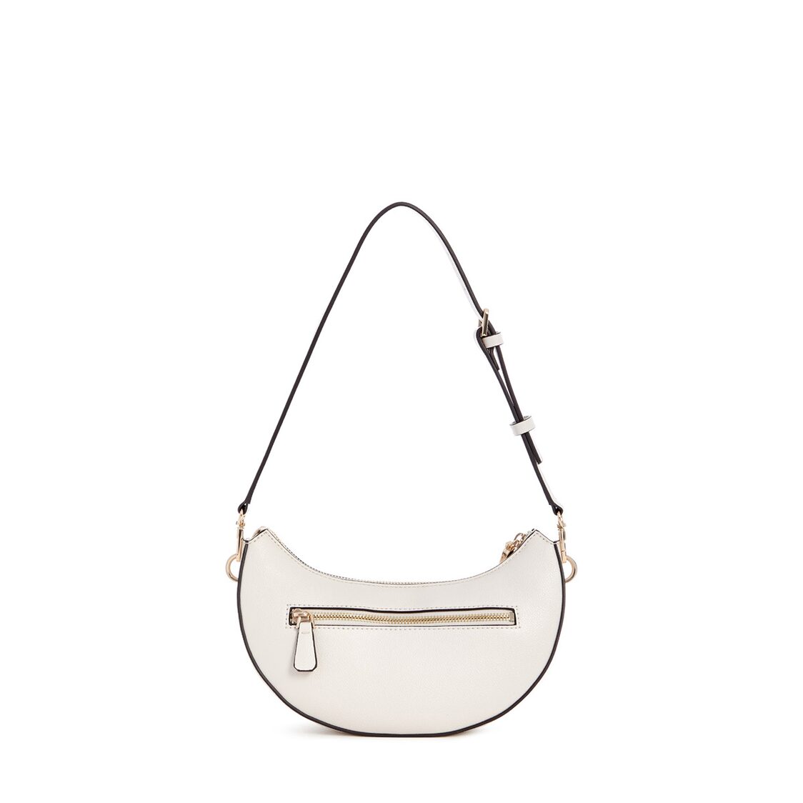 Guess Nastra Top Zip Shoulder Bag, Off White