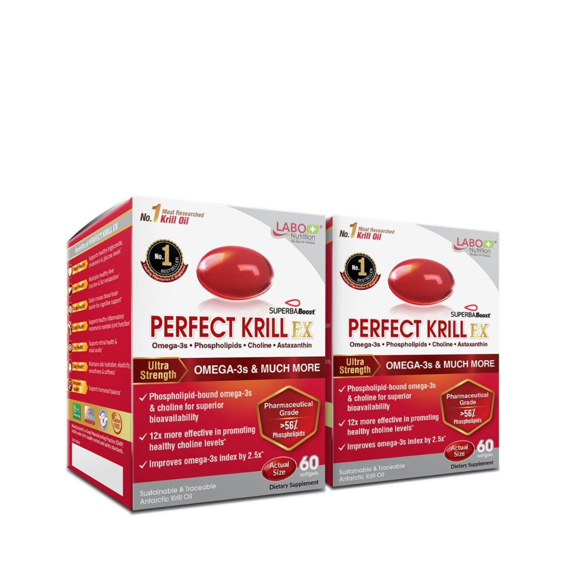 LABO Nutrition Labo Perfect Krill Oil Ex 60 Softgels Twin Packs