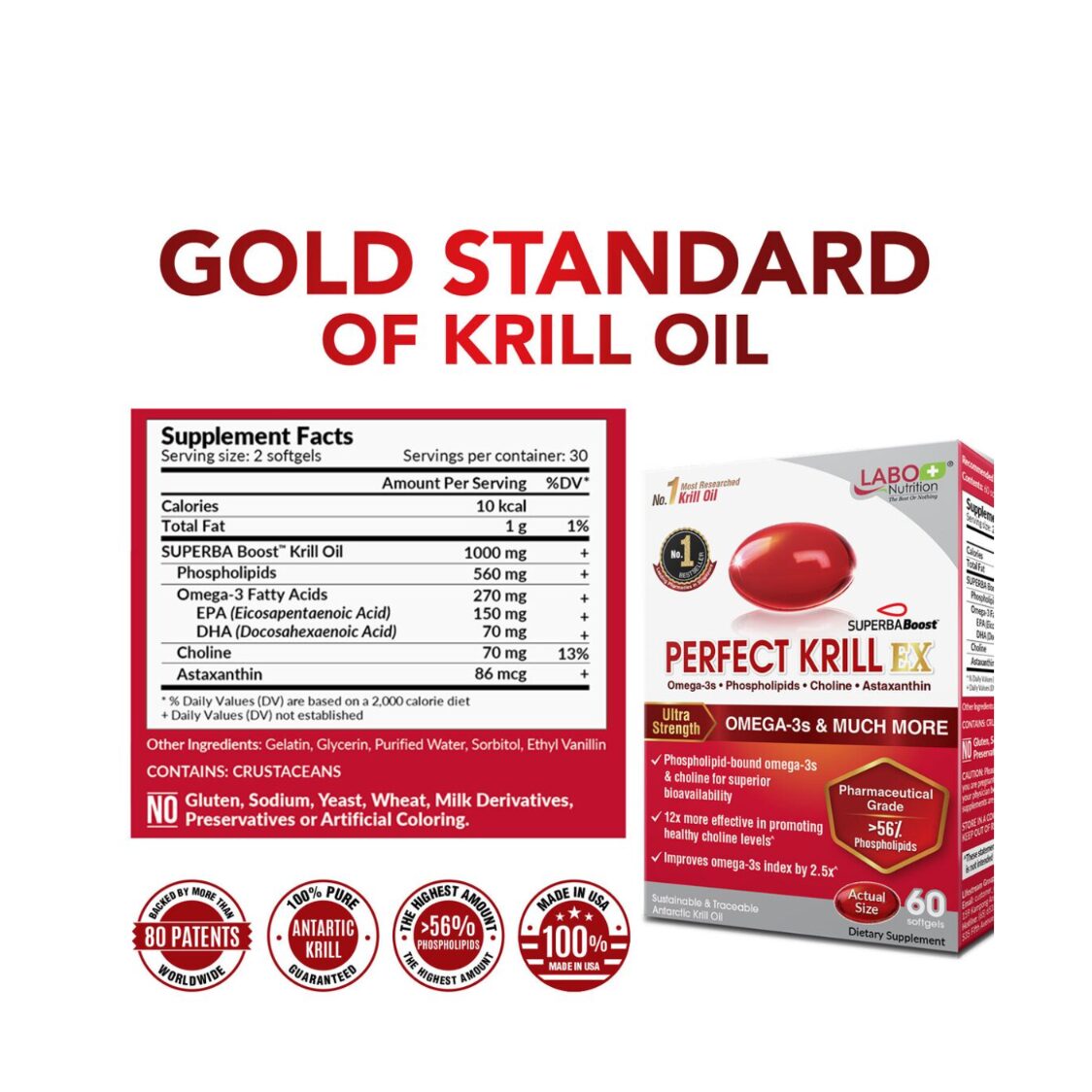 LABO Nutrition Labo Perfect Krill Oil Ex 60 Softgels Twin Packs
