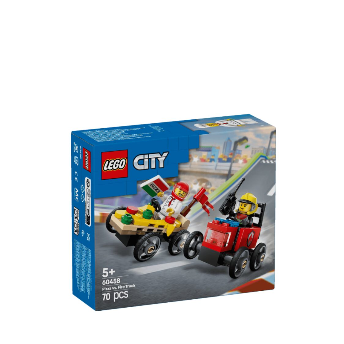 Lego Pizza vs. Fire Truck Race Car Pack 60458