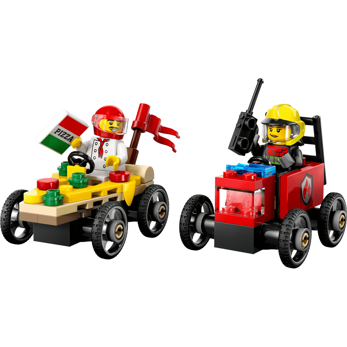 Lego Pizza vs. Fire Truck Race Car Pack 60458