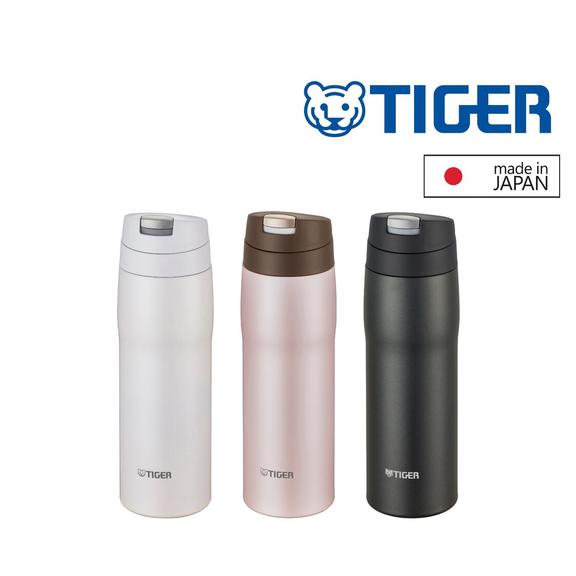 Tiger Double Stainless Steel Thermal Mug 480ml - Matte White (MJE-A048 WM)