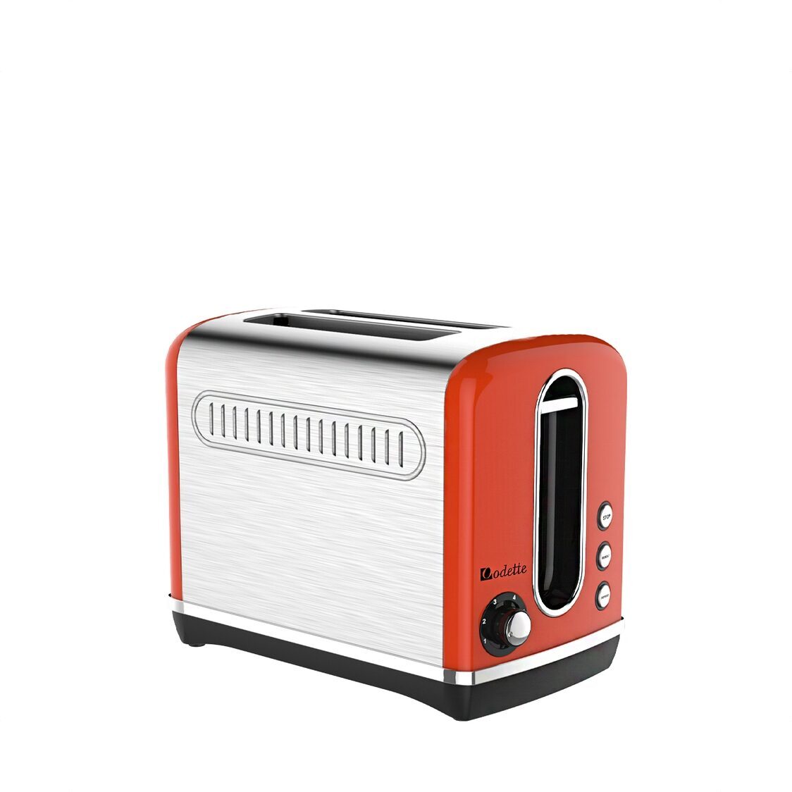 Odette 2 Slice Retro Design Toaster Orange
