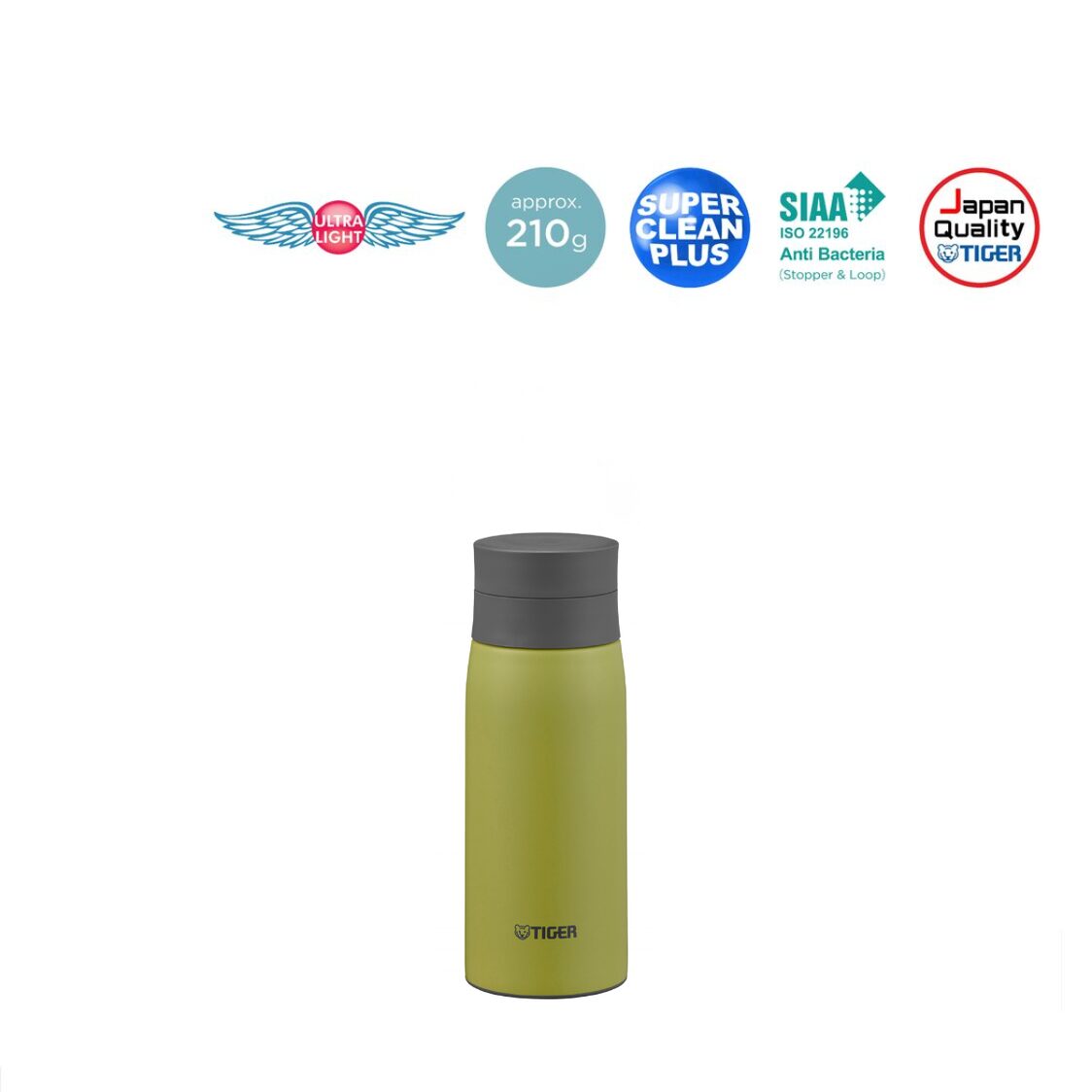 Tiger 350ml Anti-Bacteria Double S/Steel Thermal Mug - Fresh Green (MCY-K035 GF)