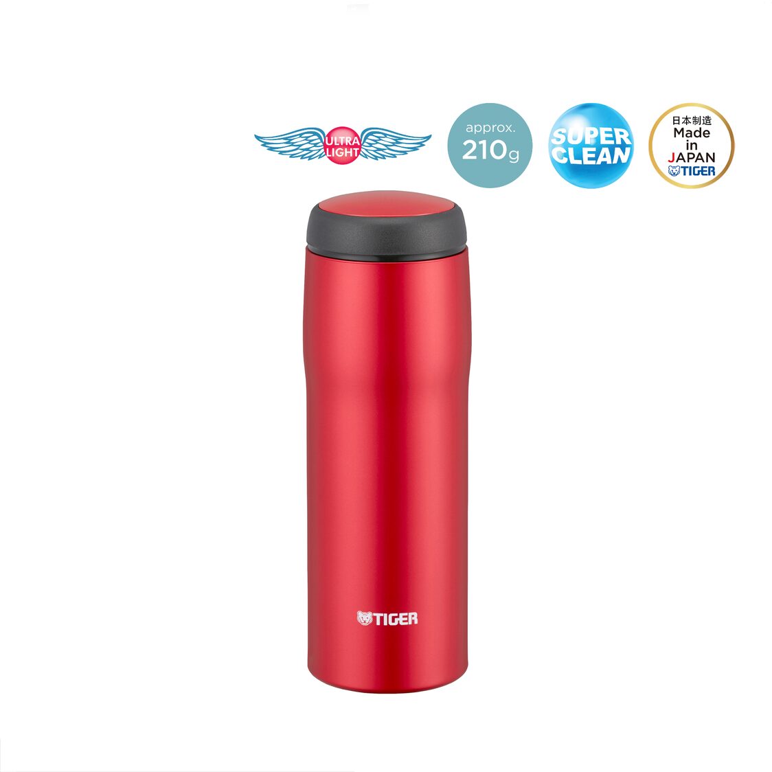 TIGER Double Stainless Steel Mug 480ml - Matte Red (MJA-B048 RM) (Purchase With Purchase)
