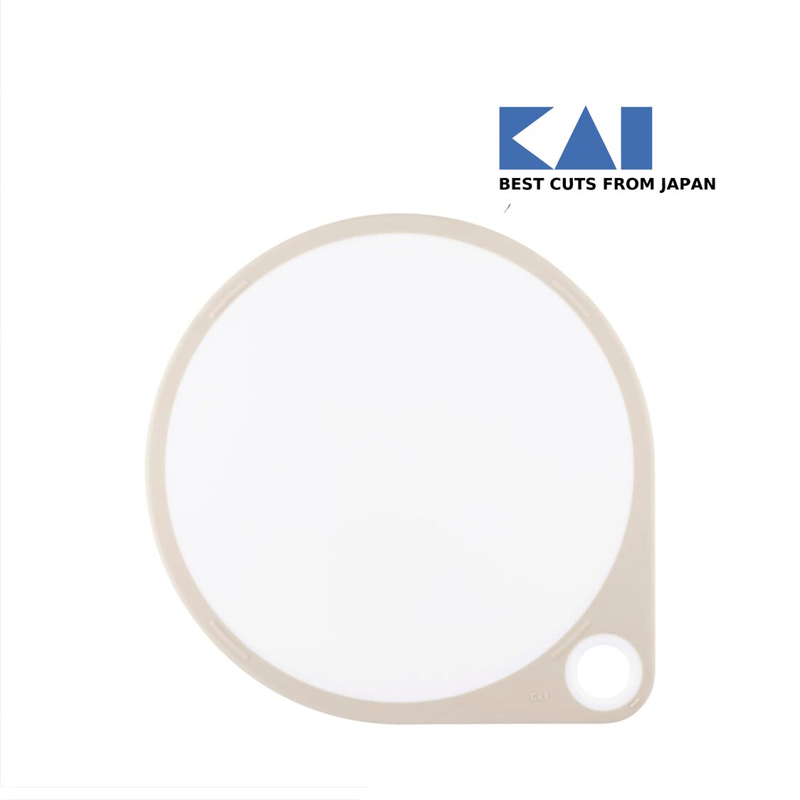 KAI Round Cutting Board 30cm - Beige White (AP-5328)