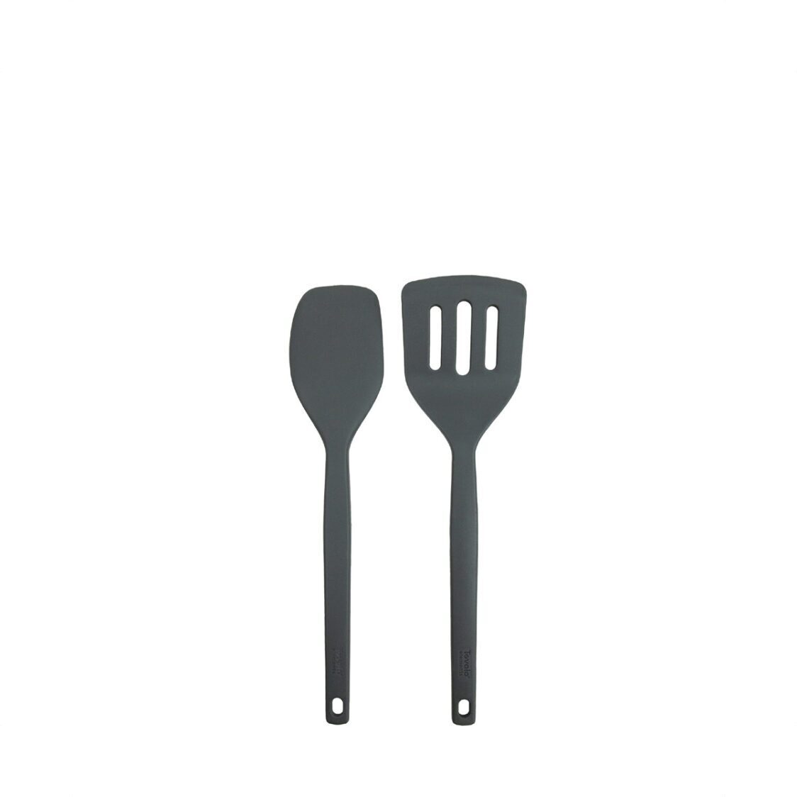 Tovolo Elements All Silicone Spatula/Slotted Turner (Set of 2) Charcoal