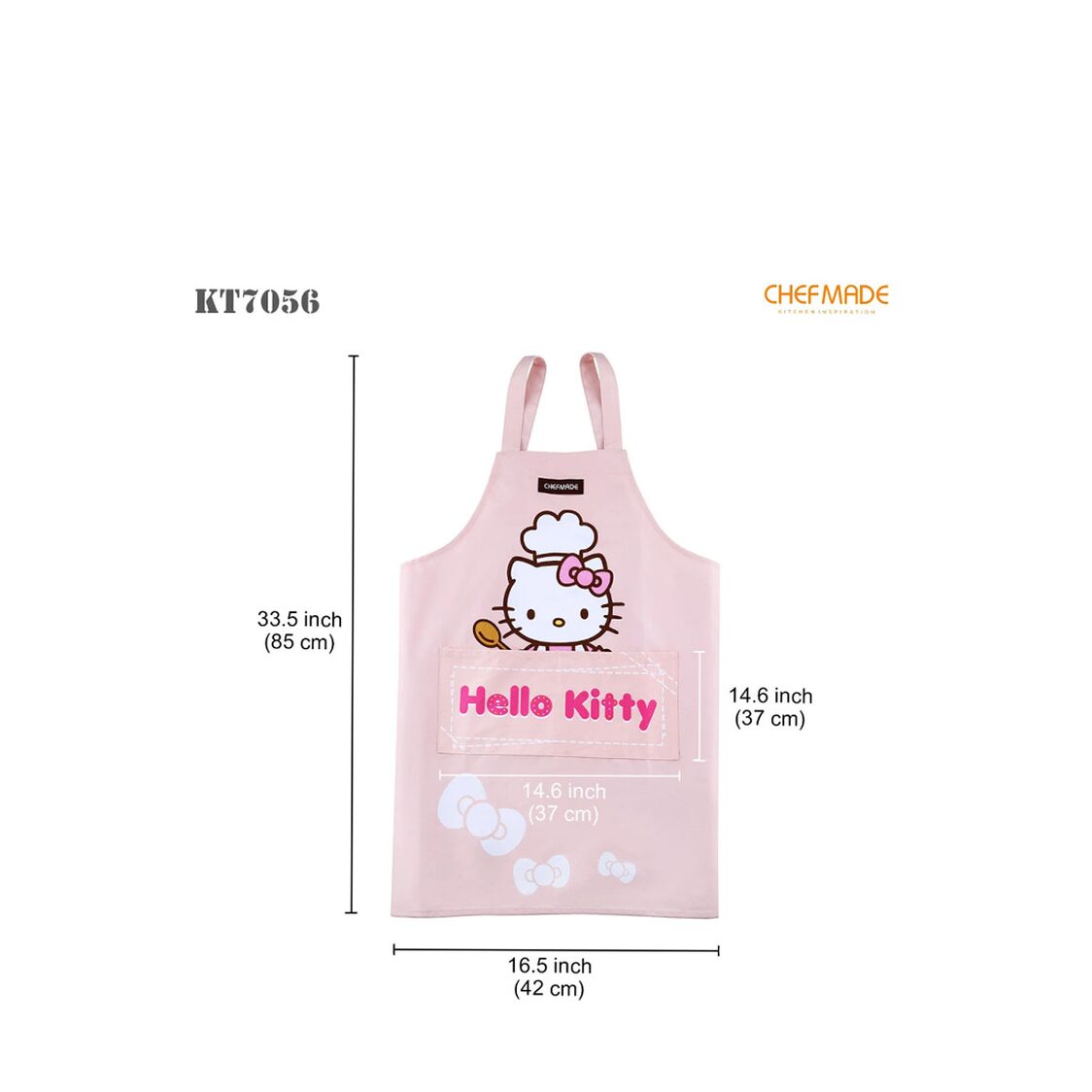 CHEFMADE Hello Kitty Pure Cotton Apron - Pink 1898CM-KT7056