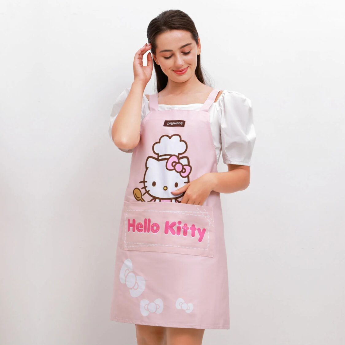 CHEFMADE Hello Kitty Pure Cotton Apron - Pink 1898CM-KT7056