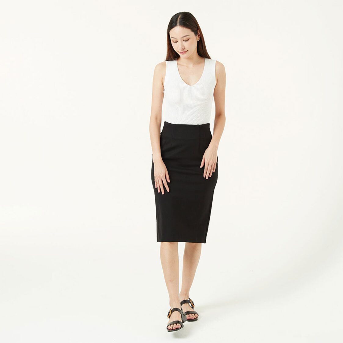 K/WOODS Tummy Tuck Skirt In Black