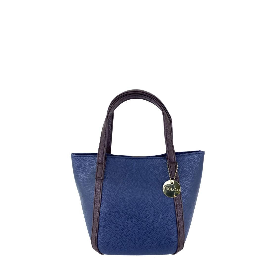 Mel&Co Pebbled Faux Leather Casual Bag Navy