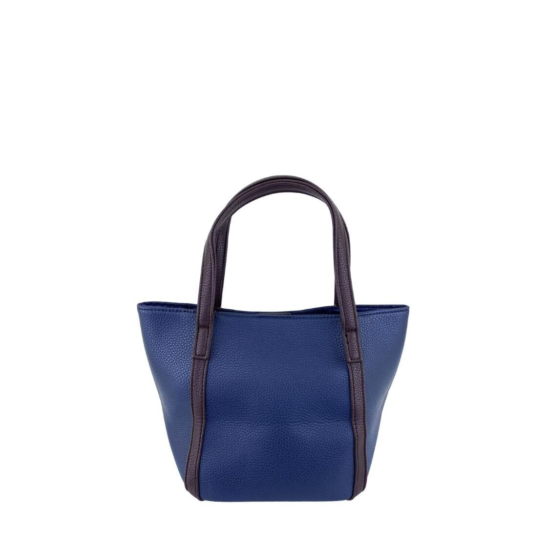 Mel&Co Pebbled Faux Leather Casual Bag Navy