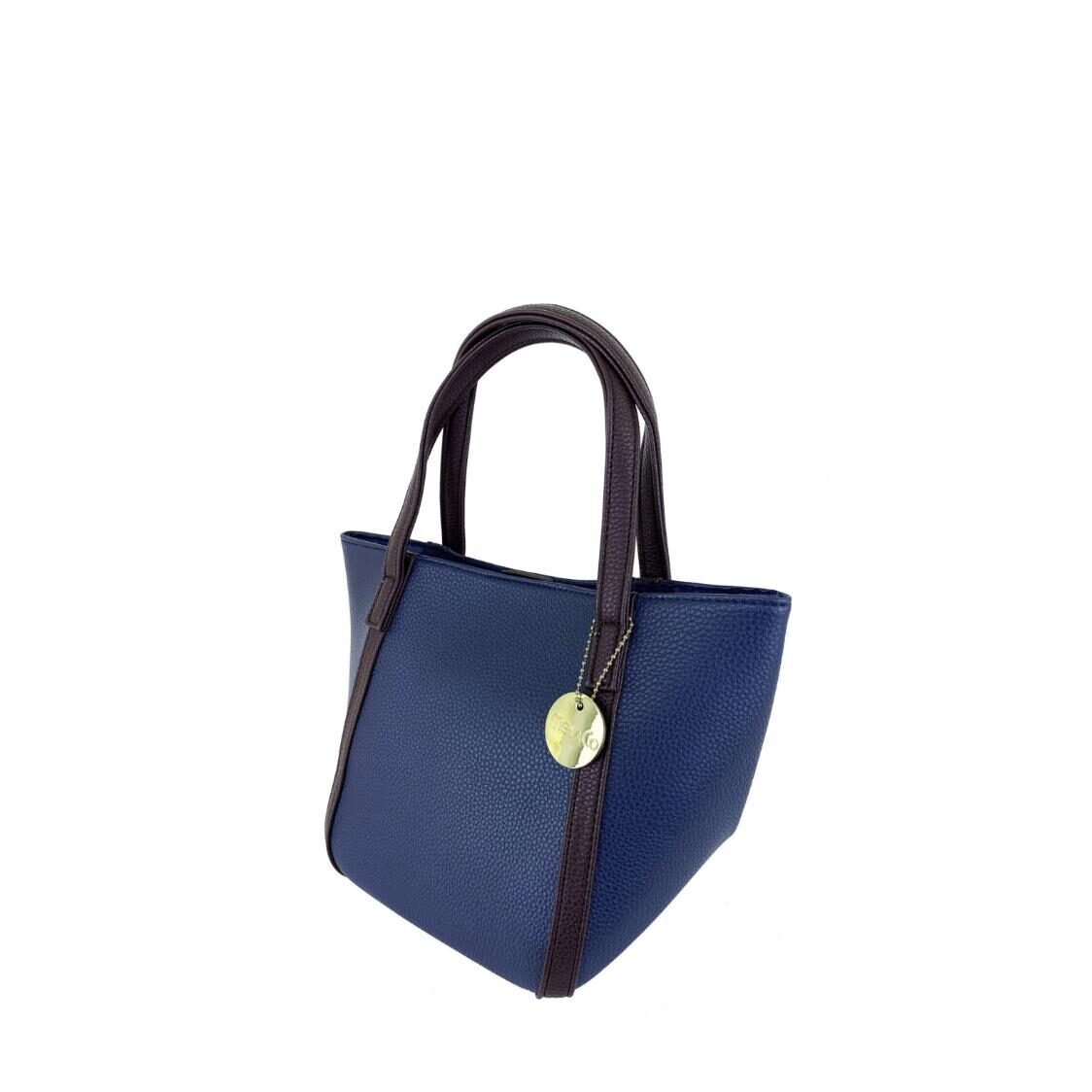 Mel&Co Pebbled Faux Leather Casual Bag Navy
