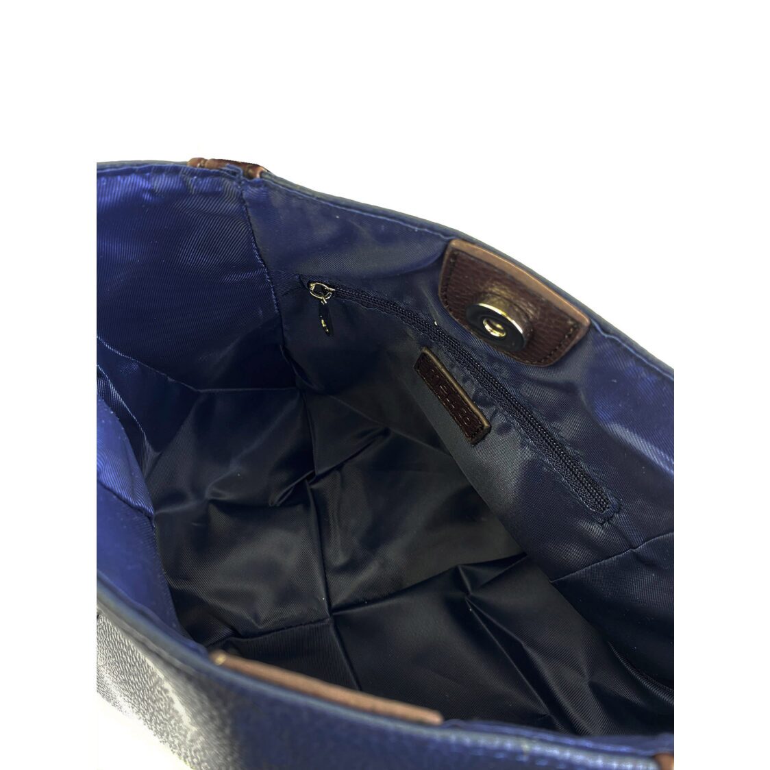 Mel&Co Pebbled Faux Leather Casual Bag Navy