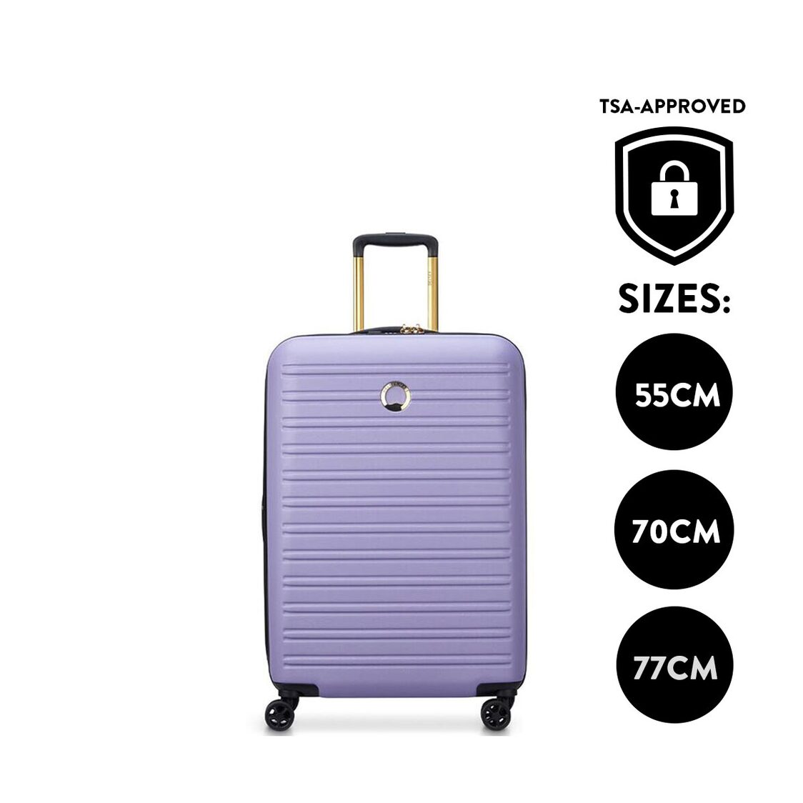 Delsey Segur 2.0 4 Double Wheels Expandable  Trolley Luggage Case - Lavender