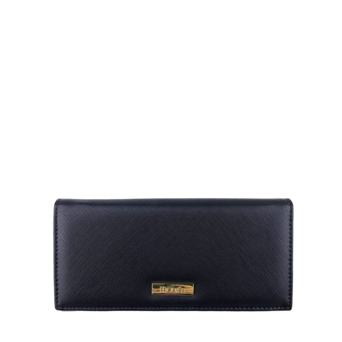 Mel&Co Saffiano Leatherette Basic Flap Long Wallet