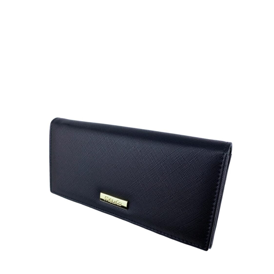 Mel&Co Saffiano Leatherette Basic Flap Long Wallet