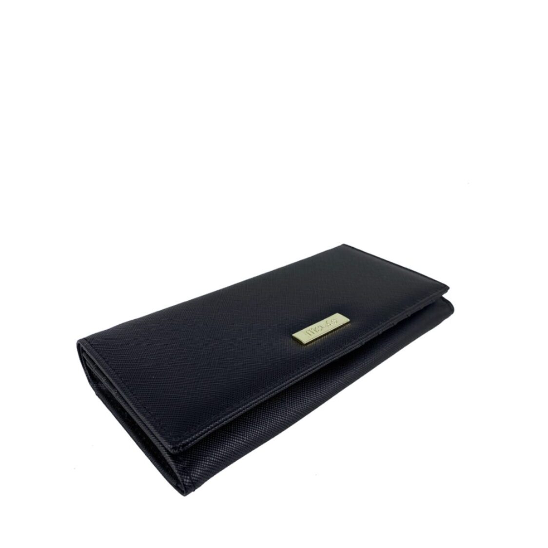 Mel&Co Saffiano Leatherette Basic Flap Long Wallet