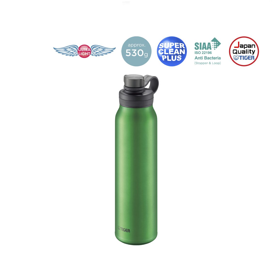 TIGER Anti-Bacterial Double Stainless Steel Carbonated Bottle - Emerald (MTA-T080 GE)