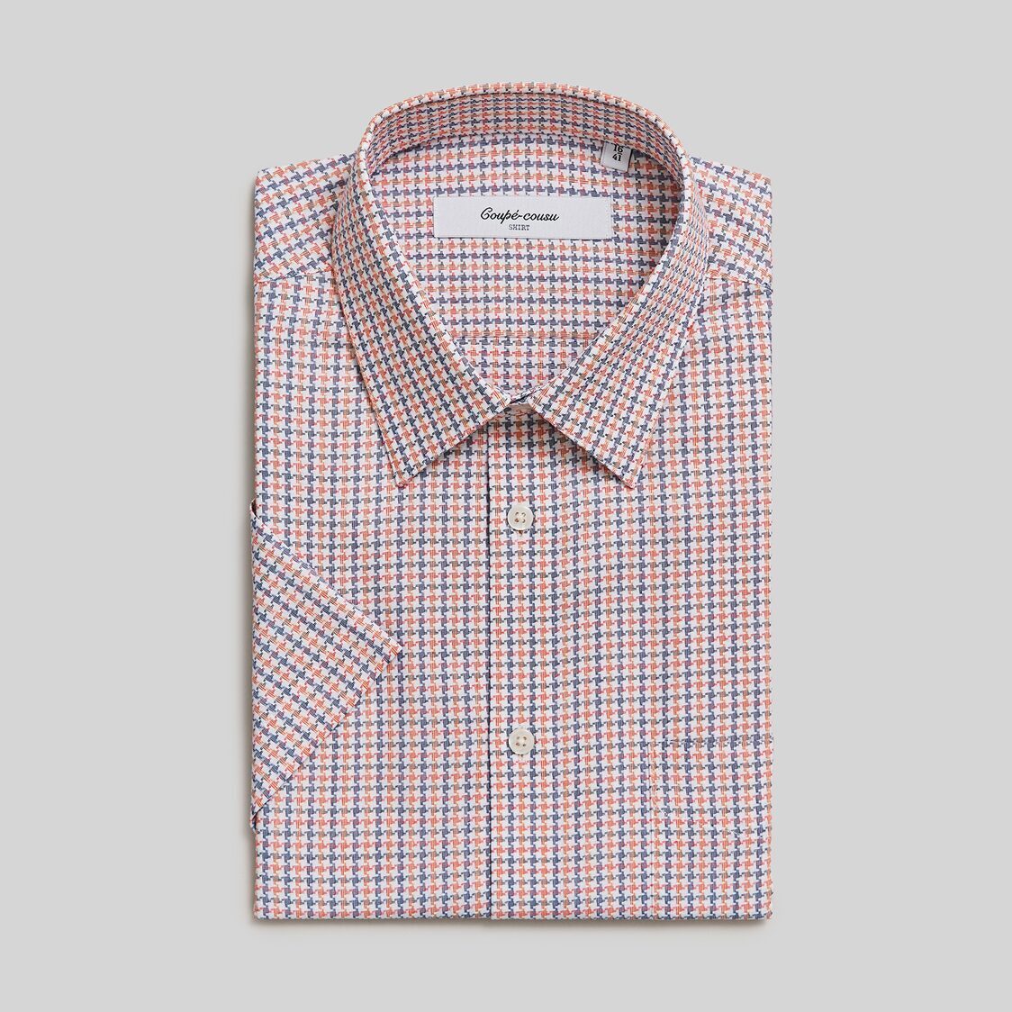 Coupe Cousu Short Sleeve Shirt, Fancy Dobby CCSSE309-MULTI