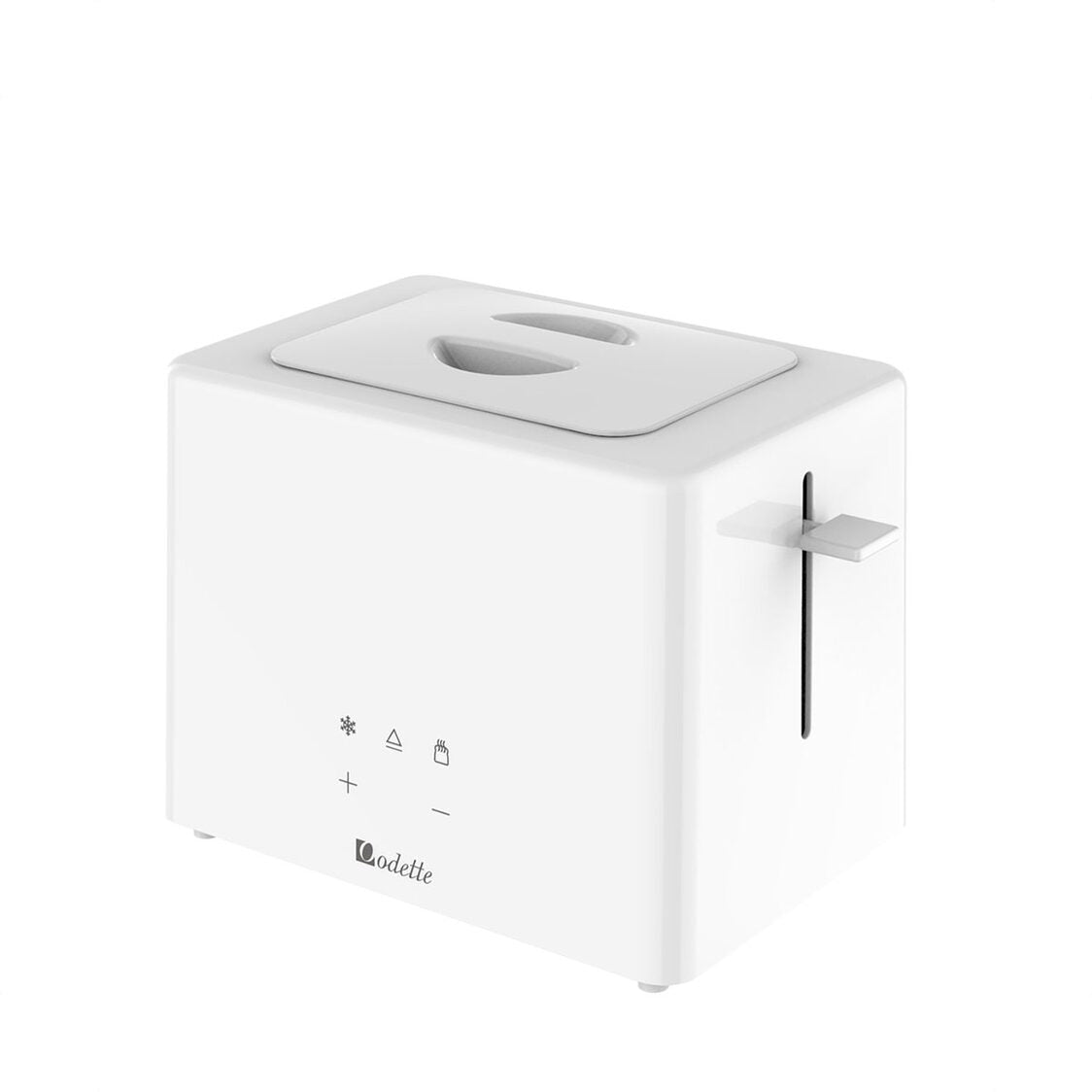 Odette Advanced Digital Touch Panel 2-Slice Bread Toaster With Croissant Warming Rack - White