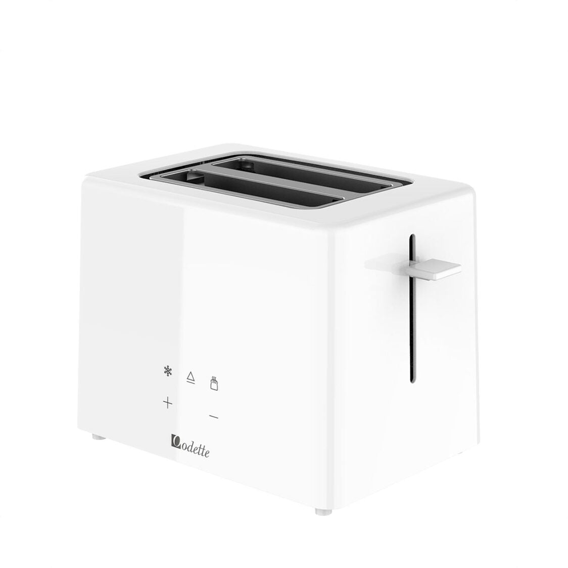 Odette Advanced Digital Touch Panel 2-Slice Bread Toaster With Croissant Warming Rack - White