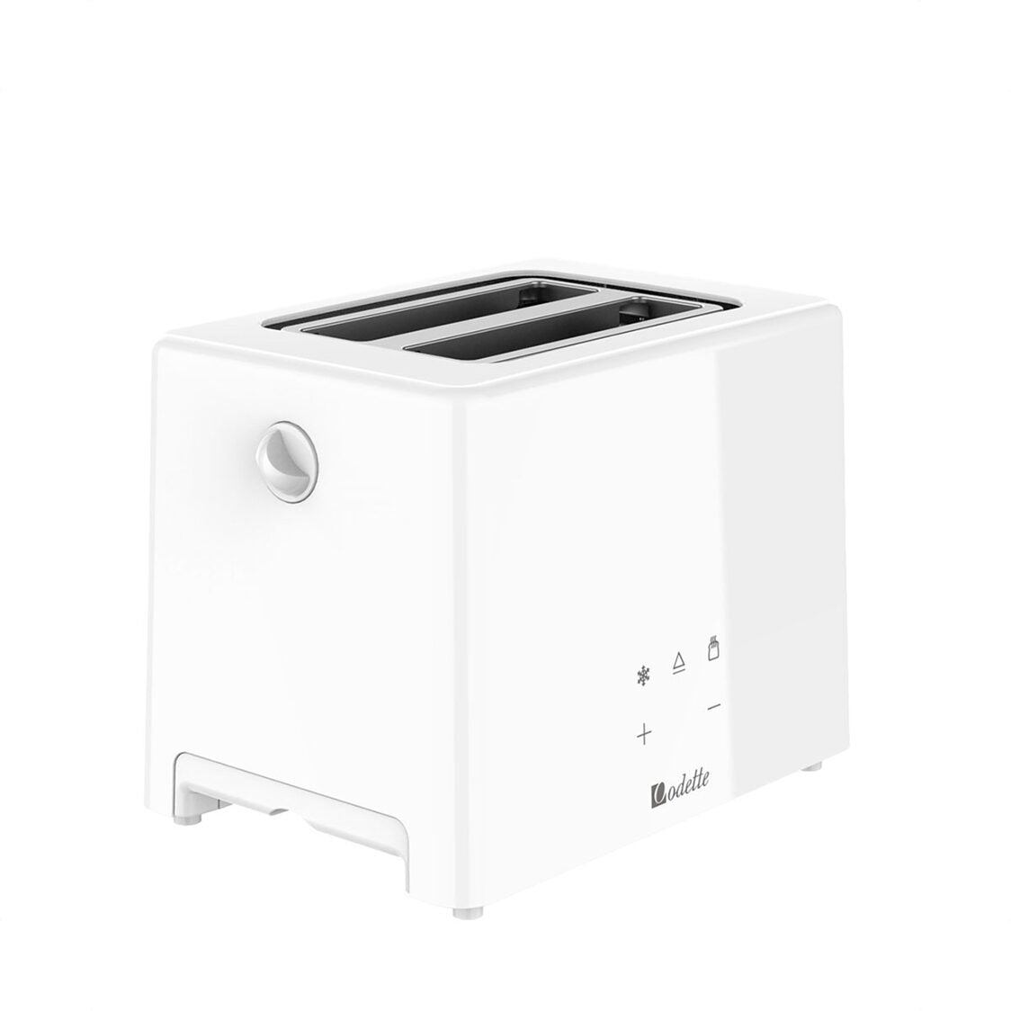 Odette Advanced Digital Touch Panel 2-Slice Bread Toaster With Croissant Warming Rack - White