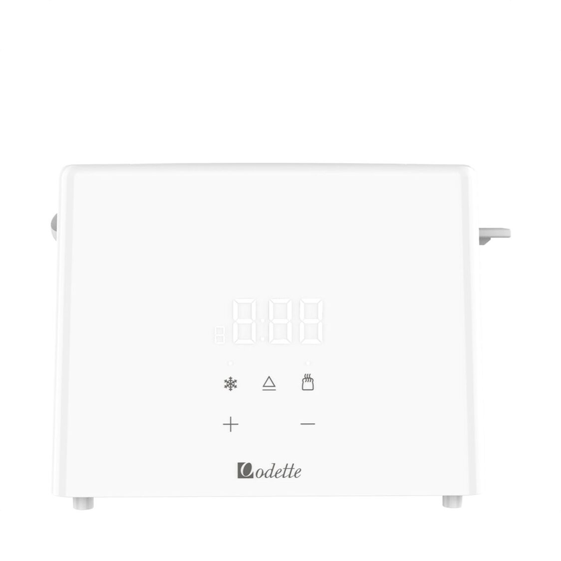 Odette Advanced Digital Touch Panel 2-Slice Bread Toaster With Croissant Warming Rack - White