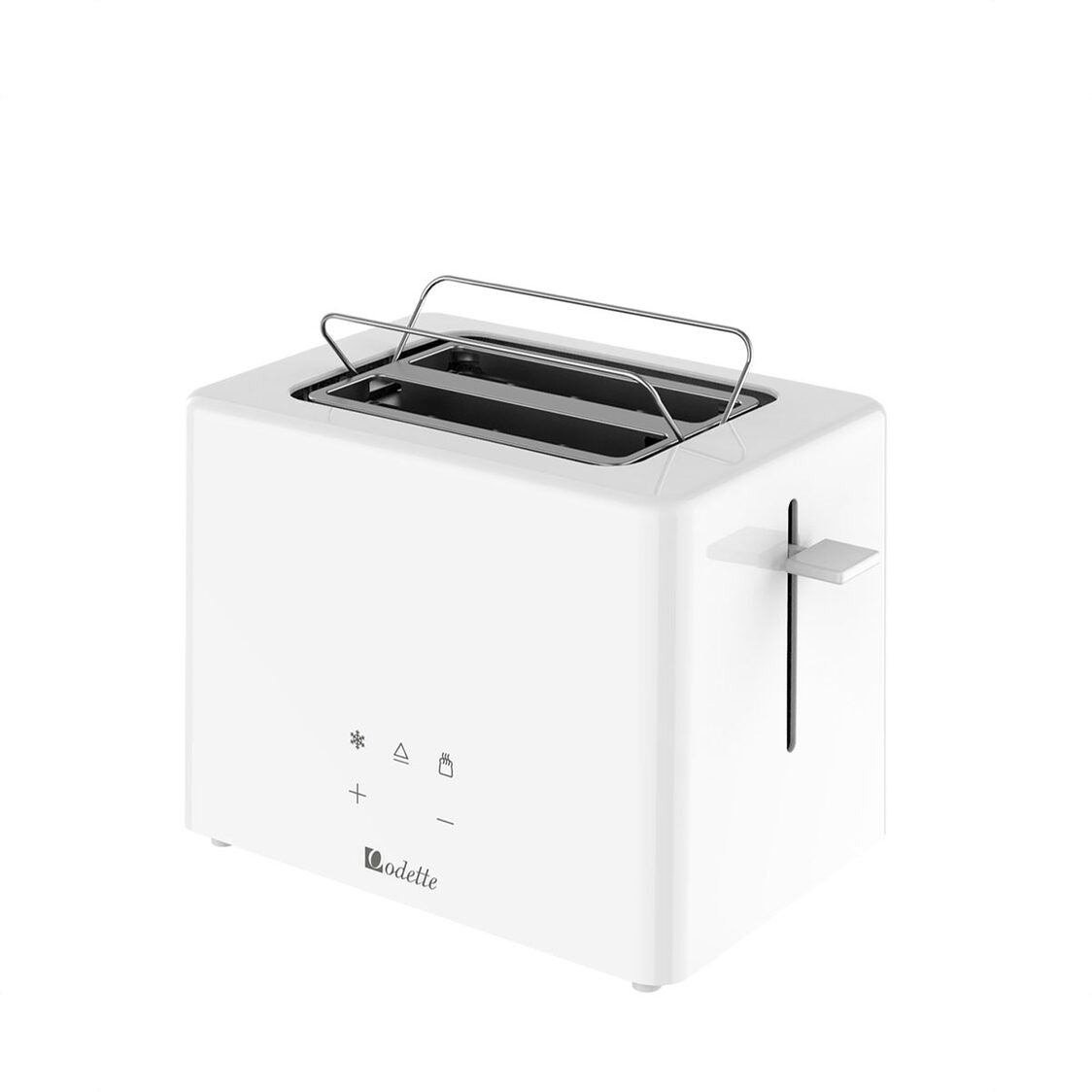 Odette Advanced Digital Touch Panel 2-Slice Bread Toaster With Croissant Warming Rack - White