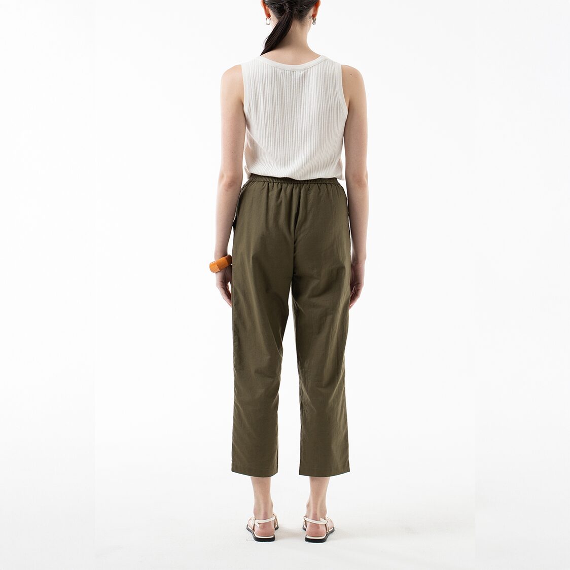 K/WOODS Breezy Linen Pants in Dark Olive
