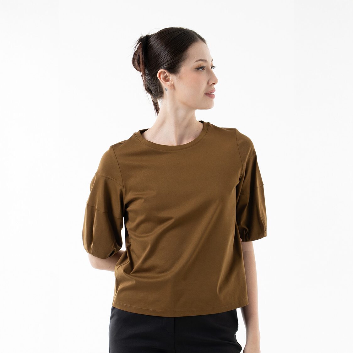 K/WOODS Cloud Sleeve Top in Fried Olive