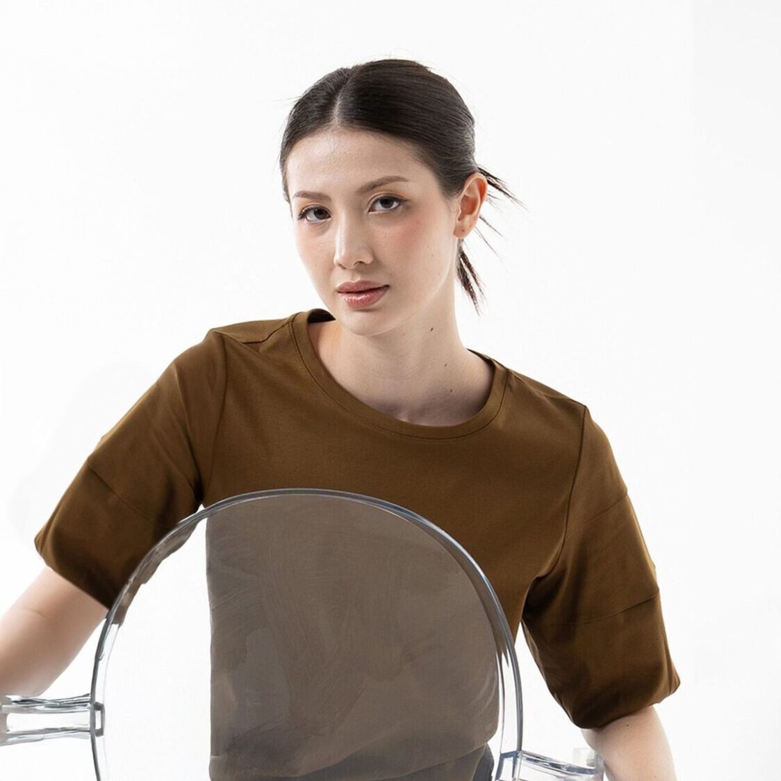 K/WOODS Cloud Sleeve Top in Fried Olive