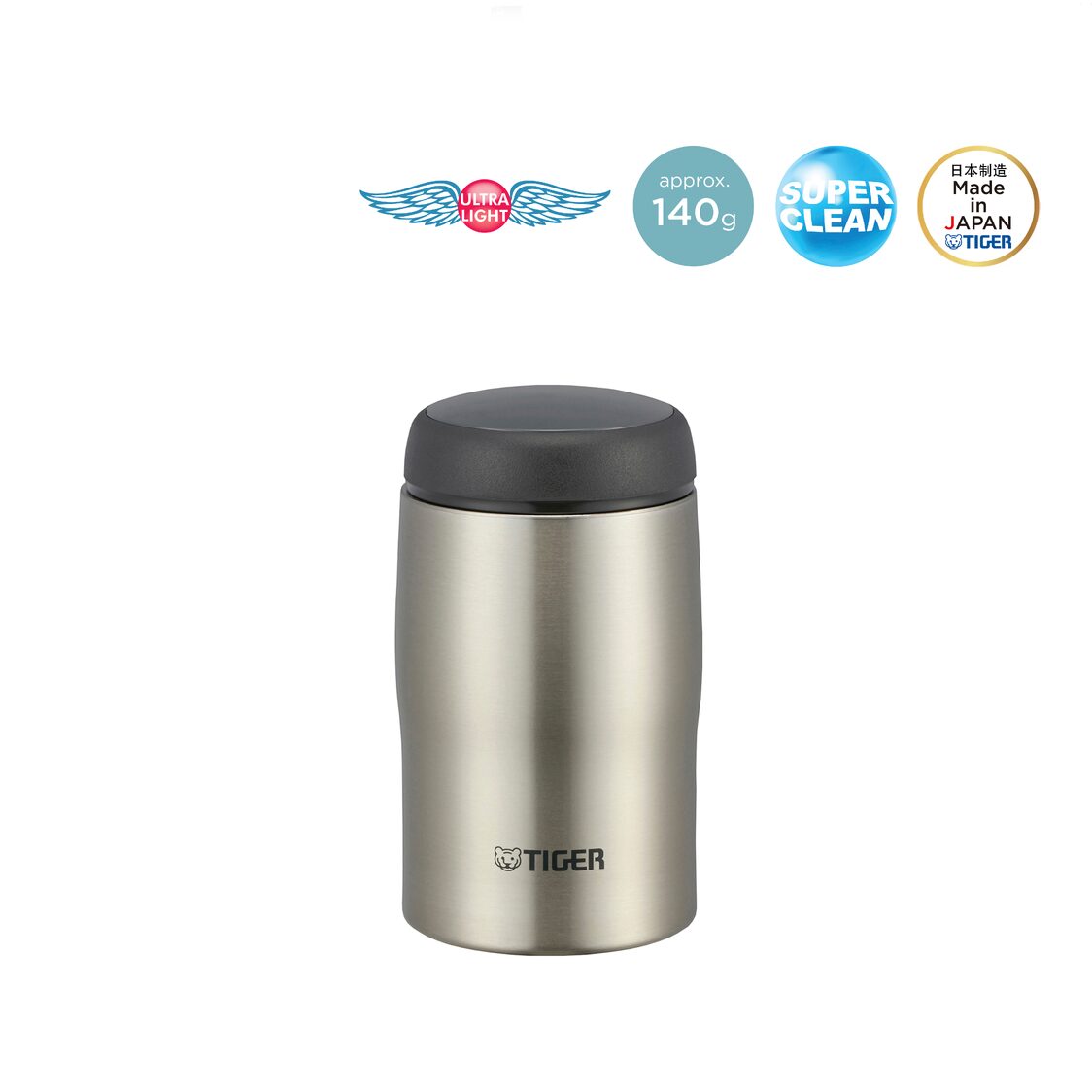 TIGER Double Stainless Steel Mug 240ml - Clear Stainless (MJA-B024 XC)