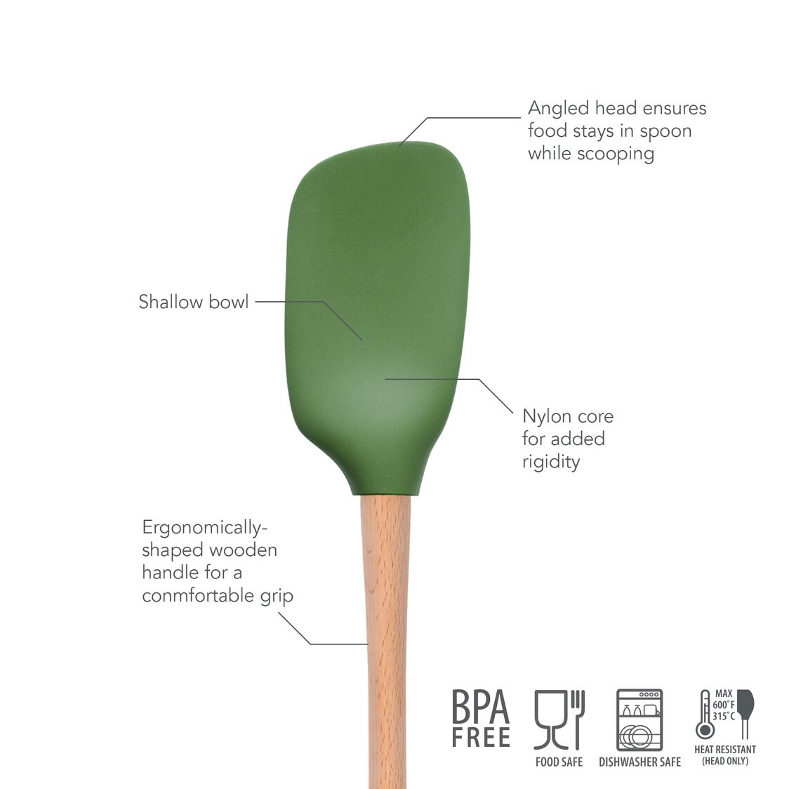 Tovolo Flex-Core WHandled Spoonula Pesto