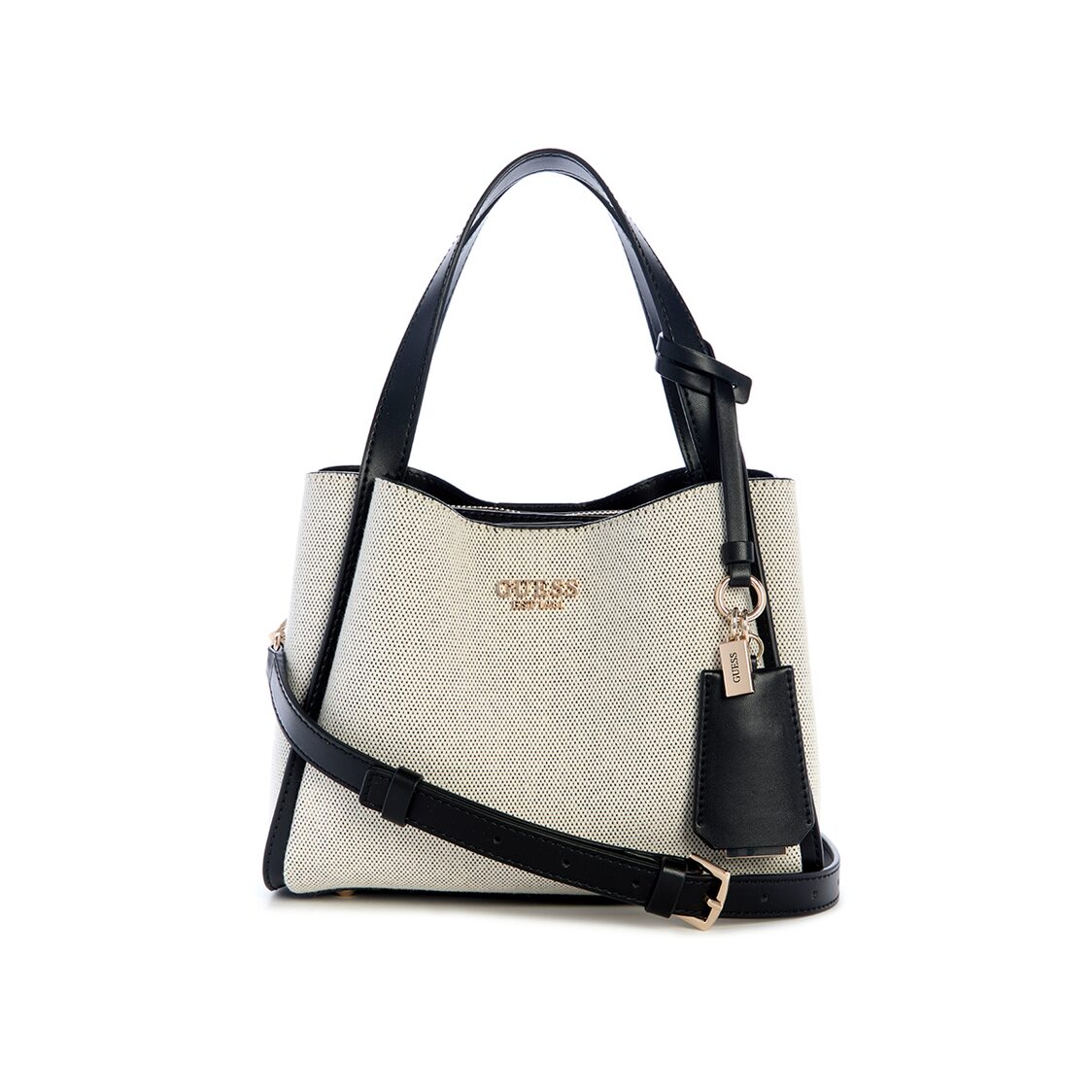 NICOLETTE SMALL GFRIEND SATCHEL,NATURAL/BLACK