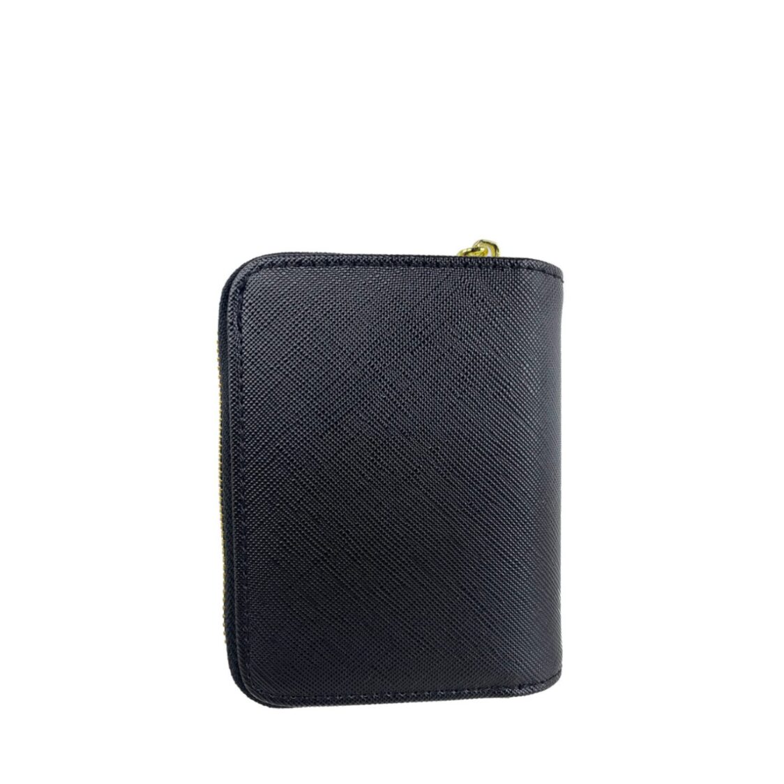Mel&Co Saffiano Leatherette Key Holder with Zipped Gusset Black