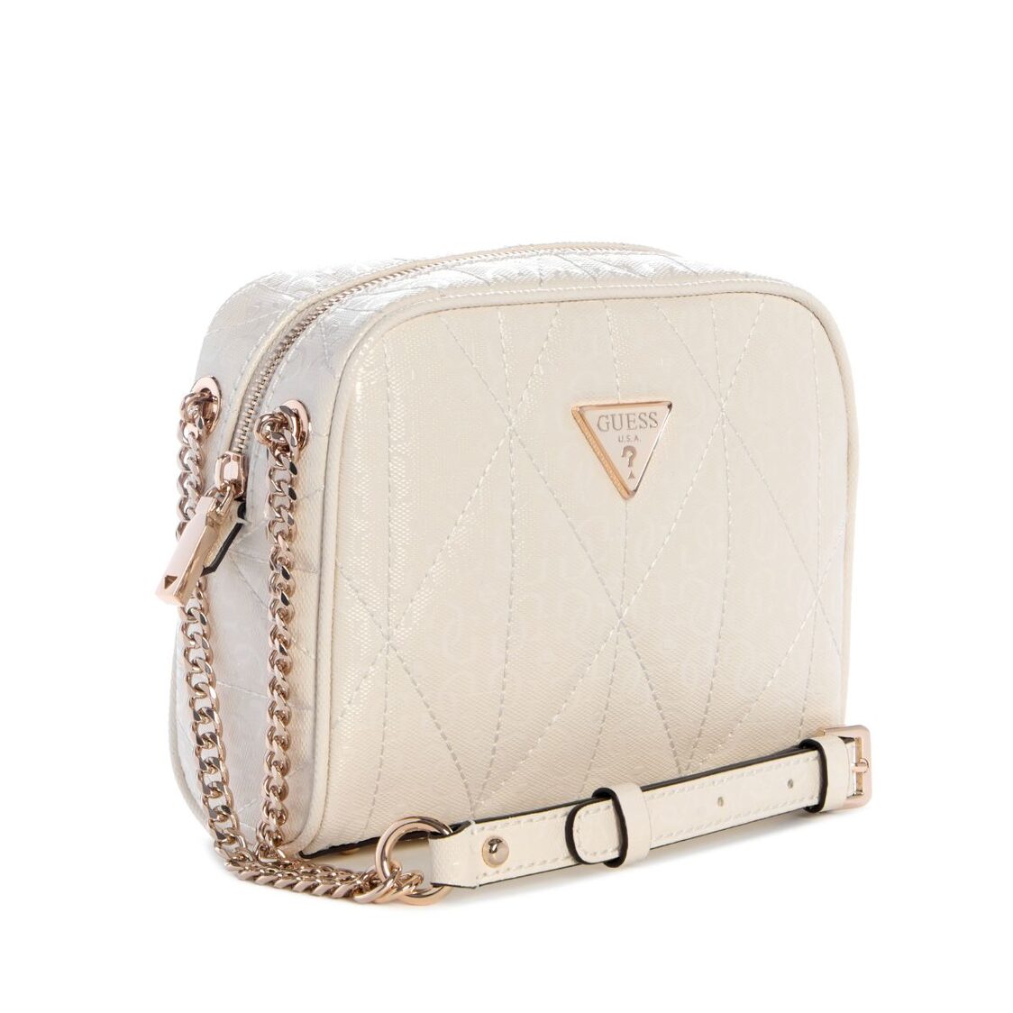 Guess Aldina Camera Crossbody,Off White