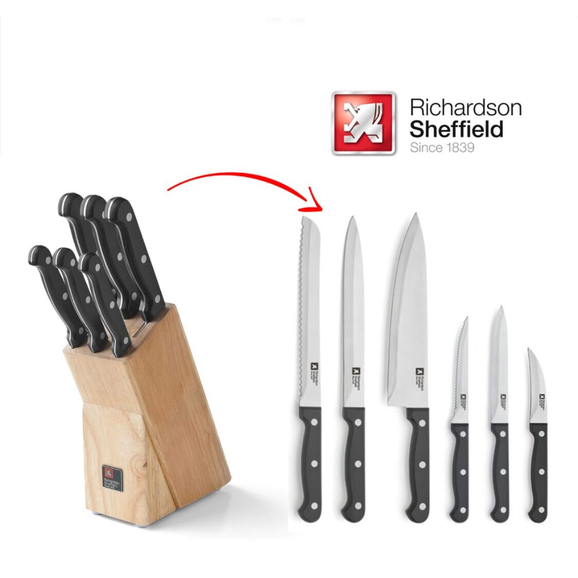 Richardson Sheffield (UK) Artisan 6-pc Knife Block Set
