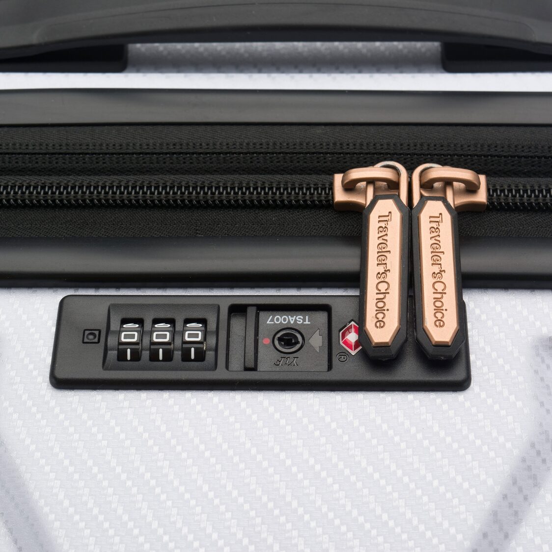 Travelers Choice 30 White Trunk Spinner Luggage