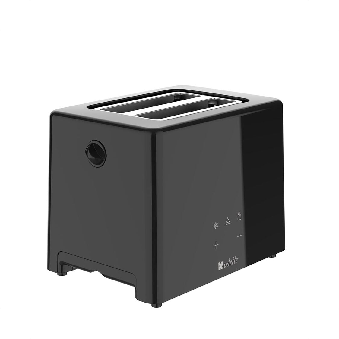 Odette Advanced Digital Touch Panel 2-Slice Bread Toaster With Croissant Warming Rack - Black