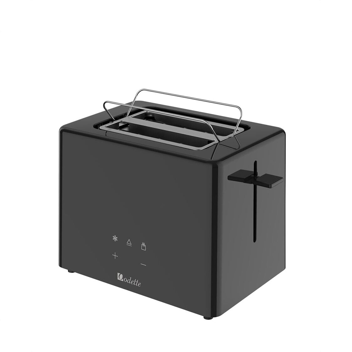 Odette Advanced Digital Touch Panel 2-Slice Bread Toaster With Croissant Warming Rack - Black