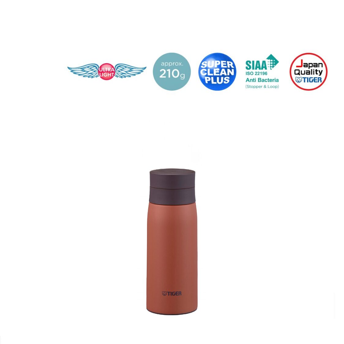 Tiger 350ml Anti-Bacteria Double S/Steel Thermal Mug - Soleil Orange (MCY-K035 DS)