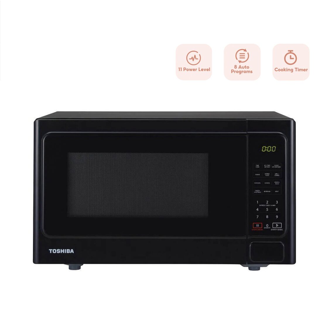 TOSHIBA 25L 1000W Microwave Oven with Grill Function (MM-EG25P BK)