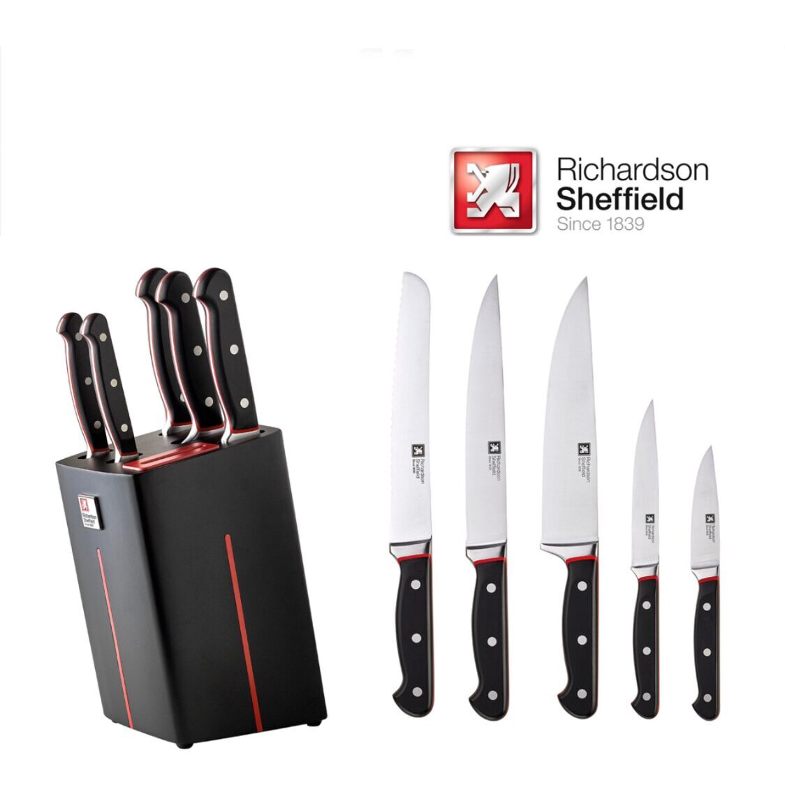 RICHARDSON SHEFFIELD 5-Piece Knife Block Set - Velocity (VELOCITY-5PC)