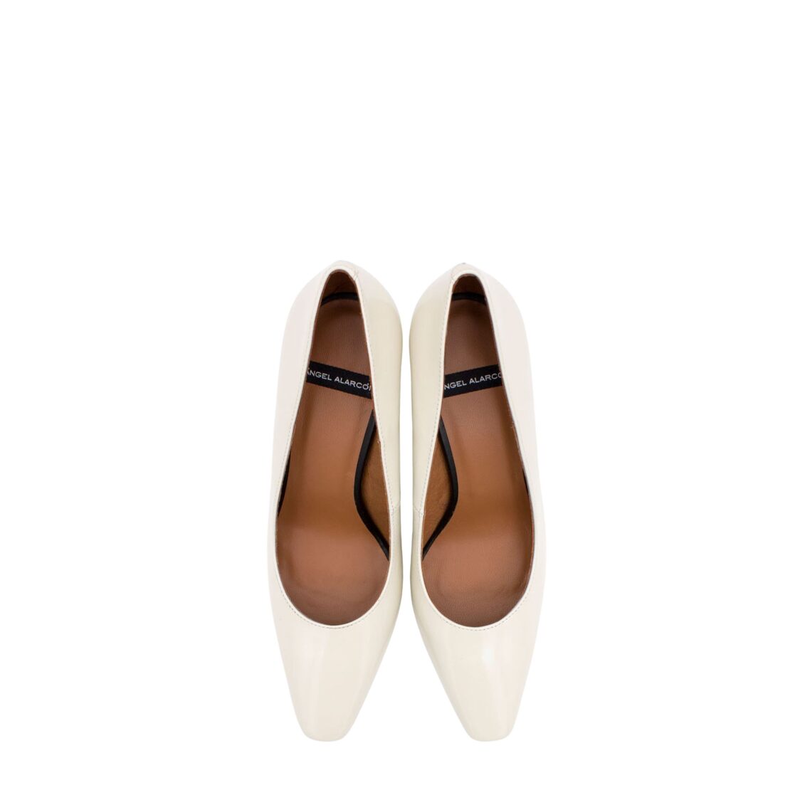 Angel Alarcon Egidio Leather Pointy Toe 7.5cm Pump White