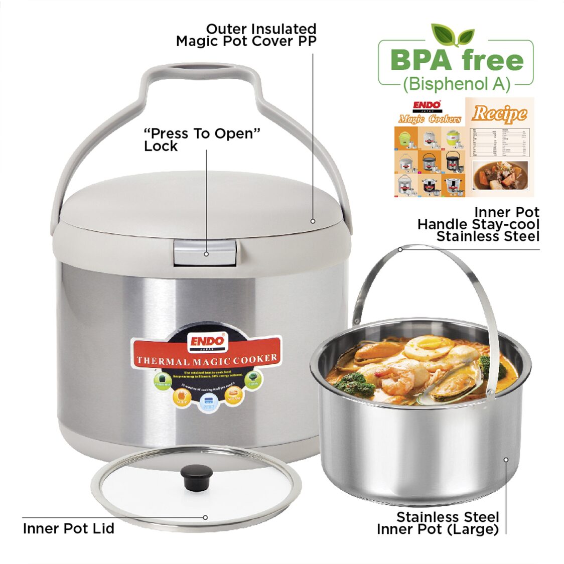 ENDO Thermal Magic Cooker 3.5L - Tall (E-TMC3.5-T)