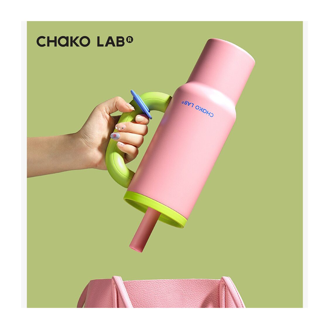 Chako Lab 1050ml Bawang Thermos Cup Pink